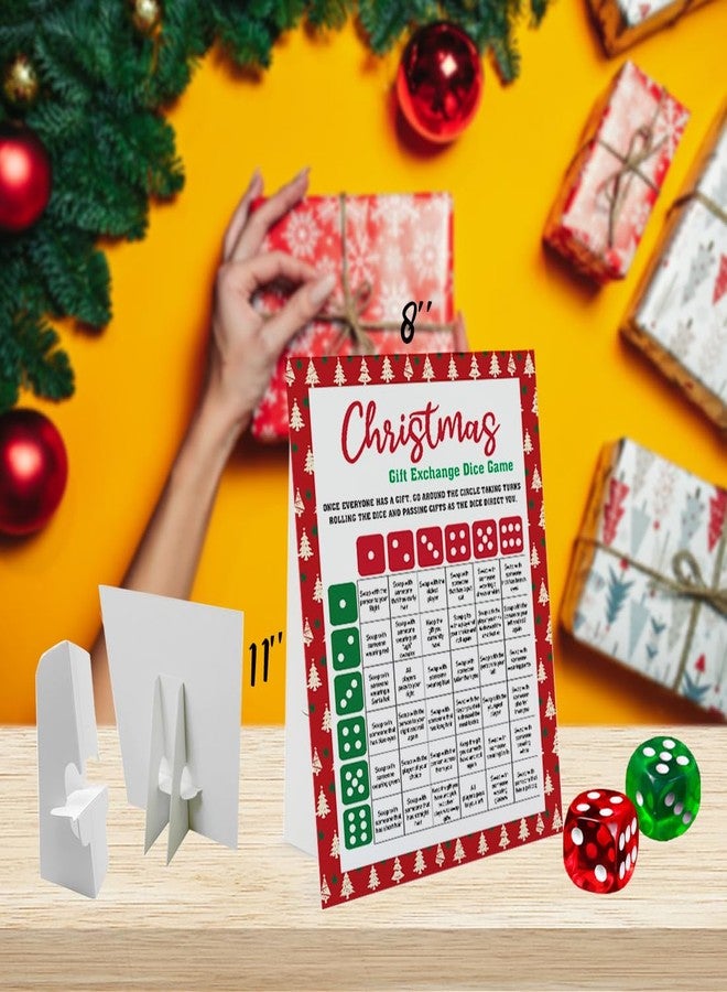 Xenseou Exchange Dice Game, One Instruction Standing Sign with 2 Dice, Christmas Group Party Game, Xmas Gift Swap Game-SDGE02 - Image 2